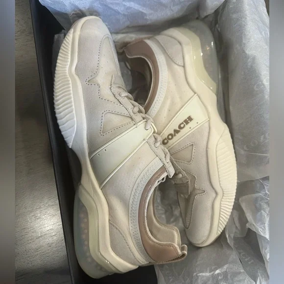 COACH Citysole Sue Runner Sneakers in Color Chalk/Taupe Size 9.5 B - Picture 10 of 12
